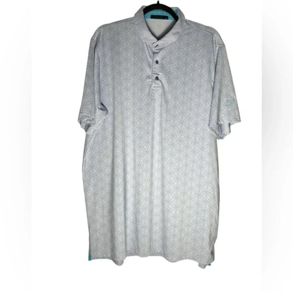 Greyson Lions Tooth Print Golf Polo Shirt Men’s size XL Performance Summer - Picture 2 of 5